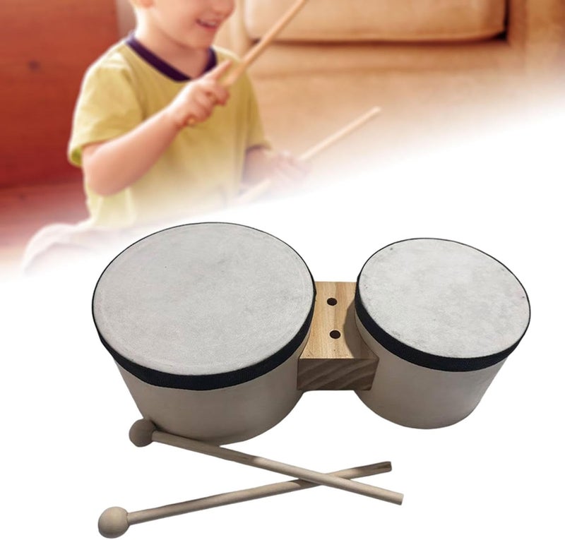 Luwecf Bongo Drums 5” and 6” for Kids Adults Beginners,for Education and Practice Wood Percussion Instrument for Dance Classes - Image 2